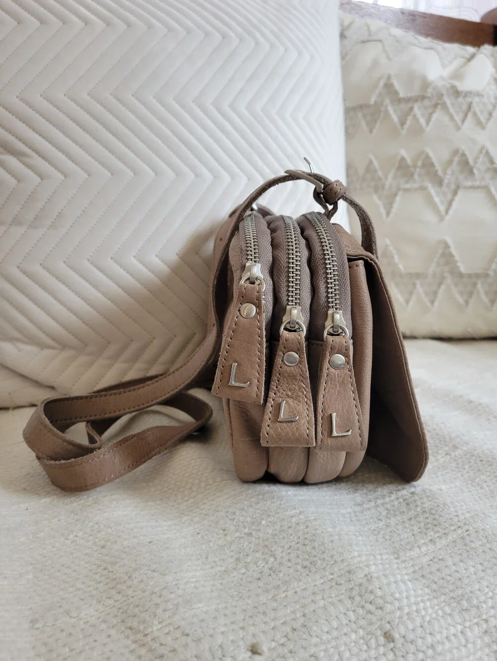 Liebeskind Berlin Taupe Leather Crossbody Bag